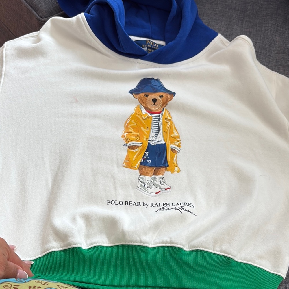 Ralph Lauren Polo Bear Graphic Sweatshirt - White, Blue, Green